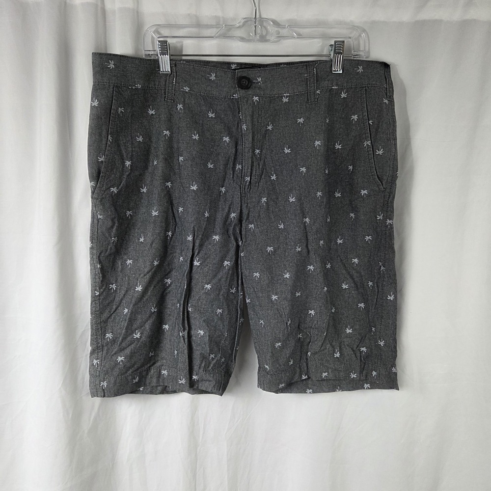 Retrofit Mens Size 36 Cotton Shorts Gray Nautical Anchor Print